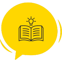 Um livro aberto com uma lâmpada acesa sobre ele. Representa a criação de conteúdo com foco em aprendizado de idiomas.